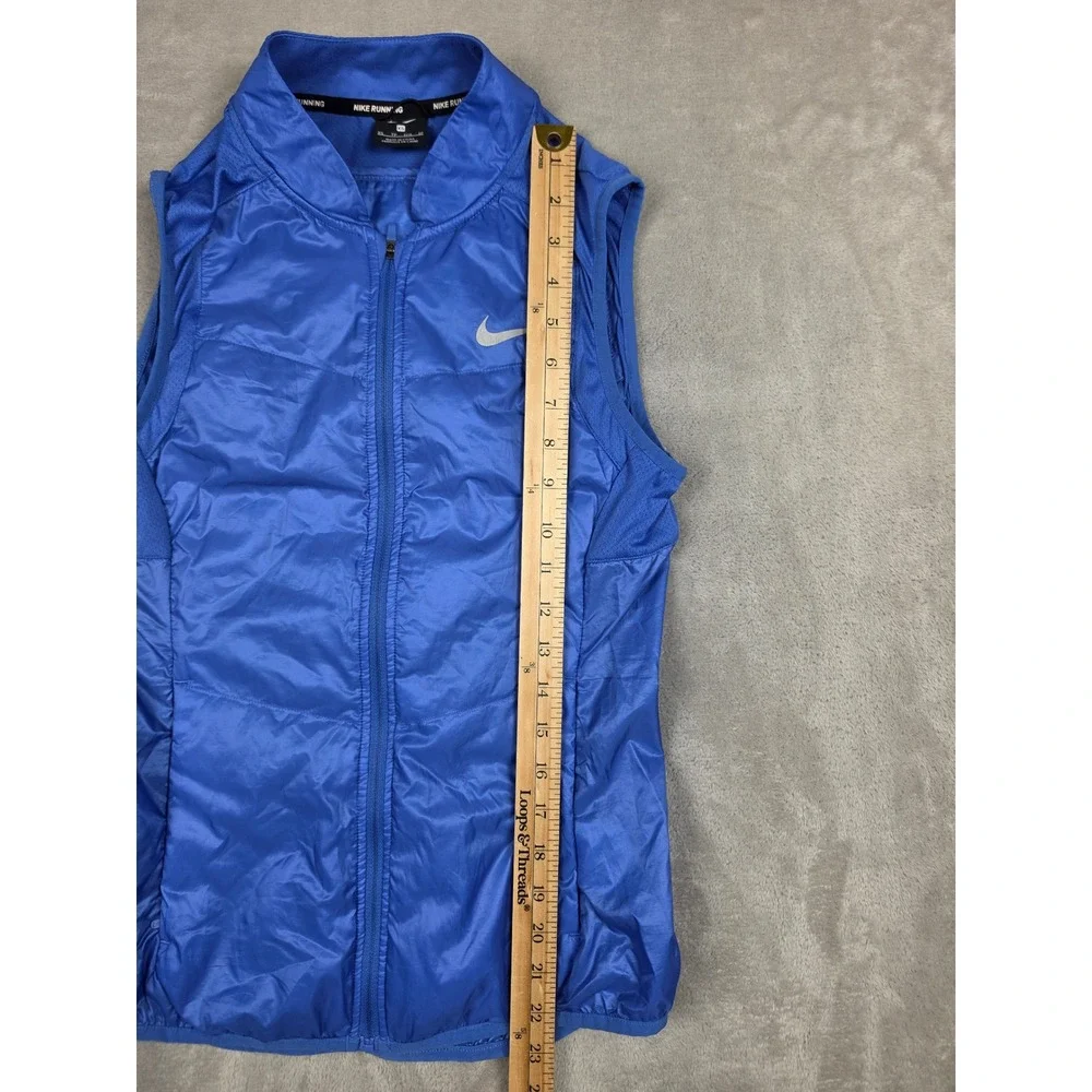 Nike Aeroloft Poly Fill Running Vest Womens XS Blue Full Zip Lightweight